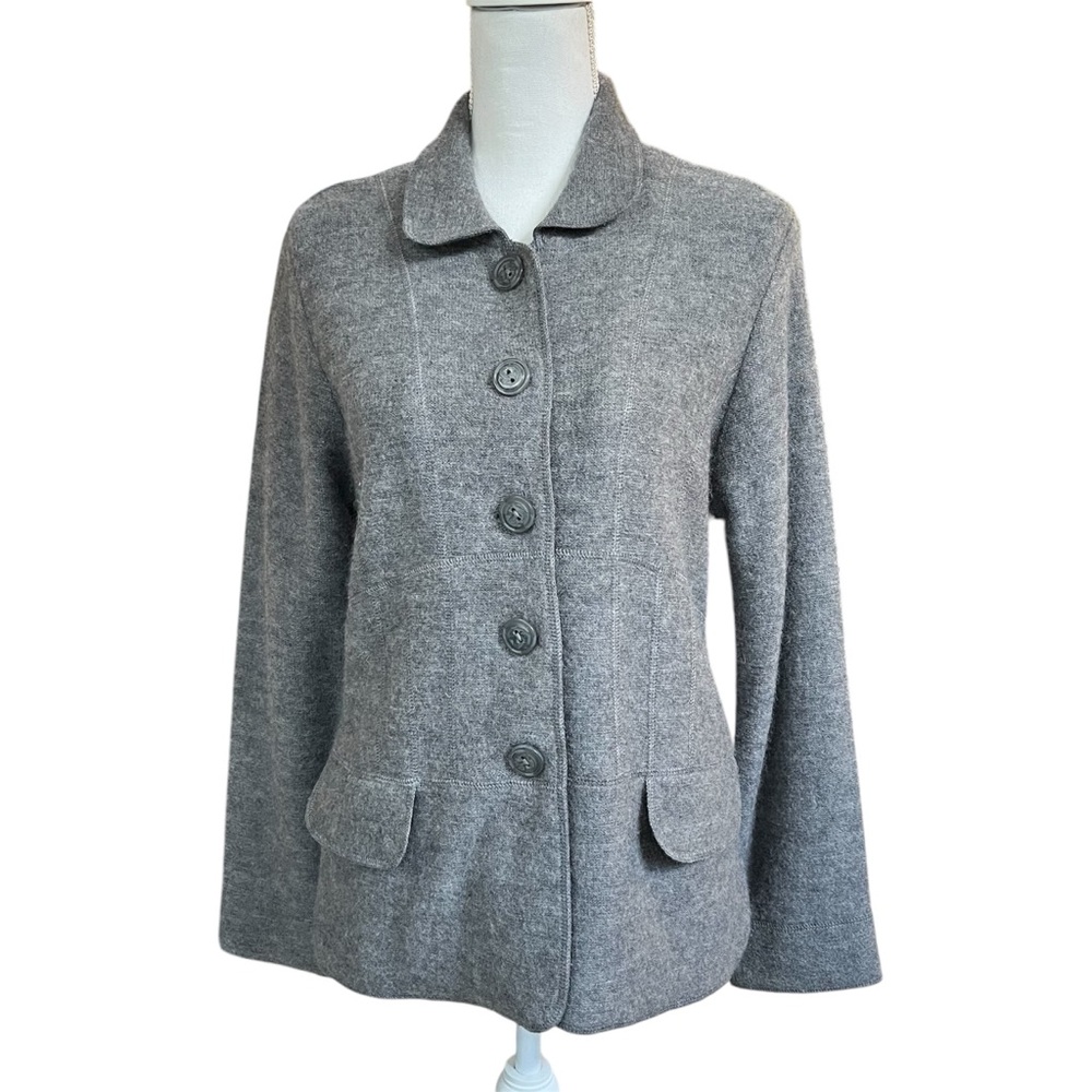 Jane Ashley Wool Blend Button Up Sweater Jacket - Size S